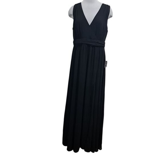 Lulus Thoughts Of Hue Boho Chic Goth Surplice Maxi Dress Black Sz 1XL NWT - Picture 3 of 15